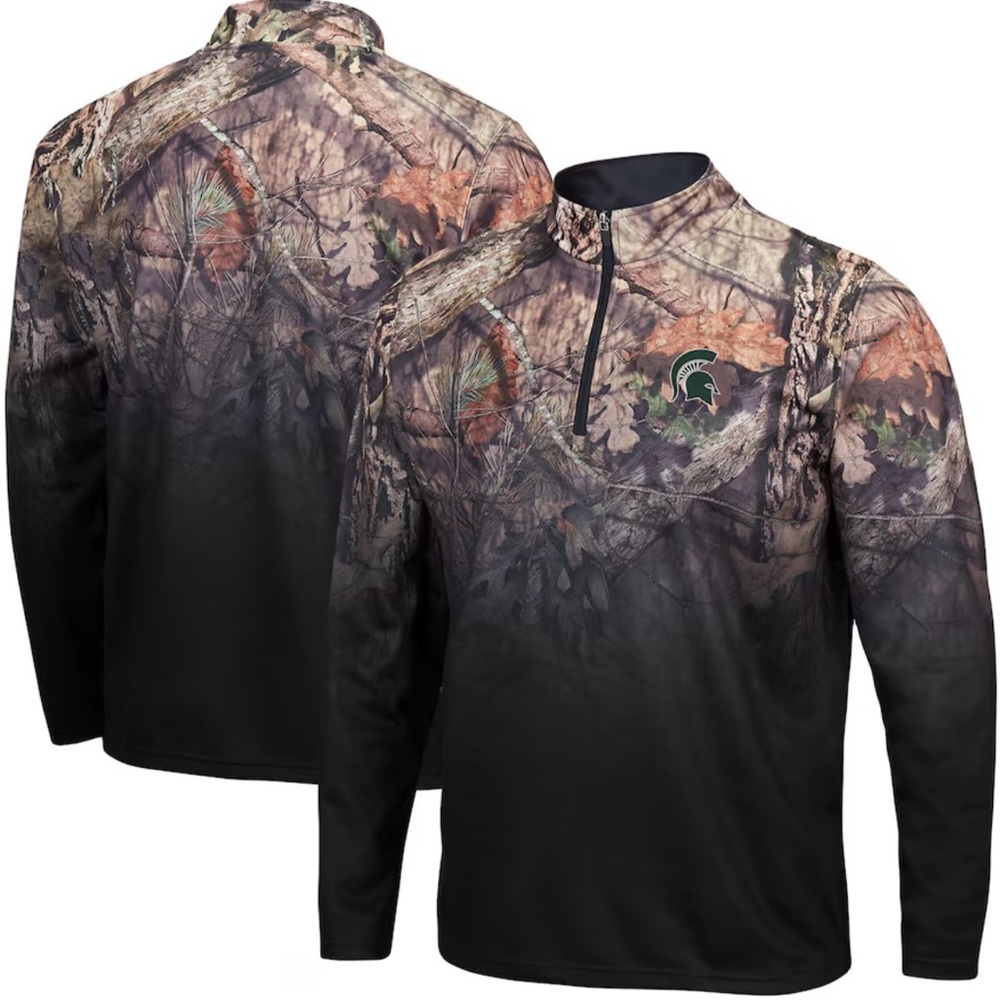 Colosseum Men’s Lg Black Mossy Oak Spartan Logo 1/4 Zip Like New